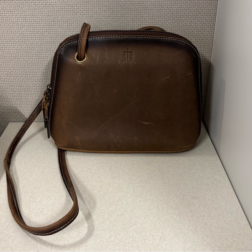 STS Ranchwear Brown Leather Crossbody Bag